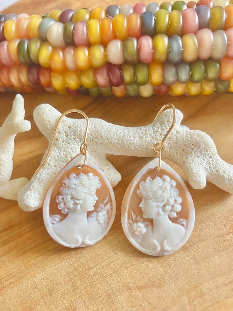 カメヲ ピアス 14kgf ハンドメイド