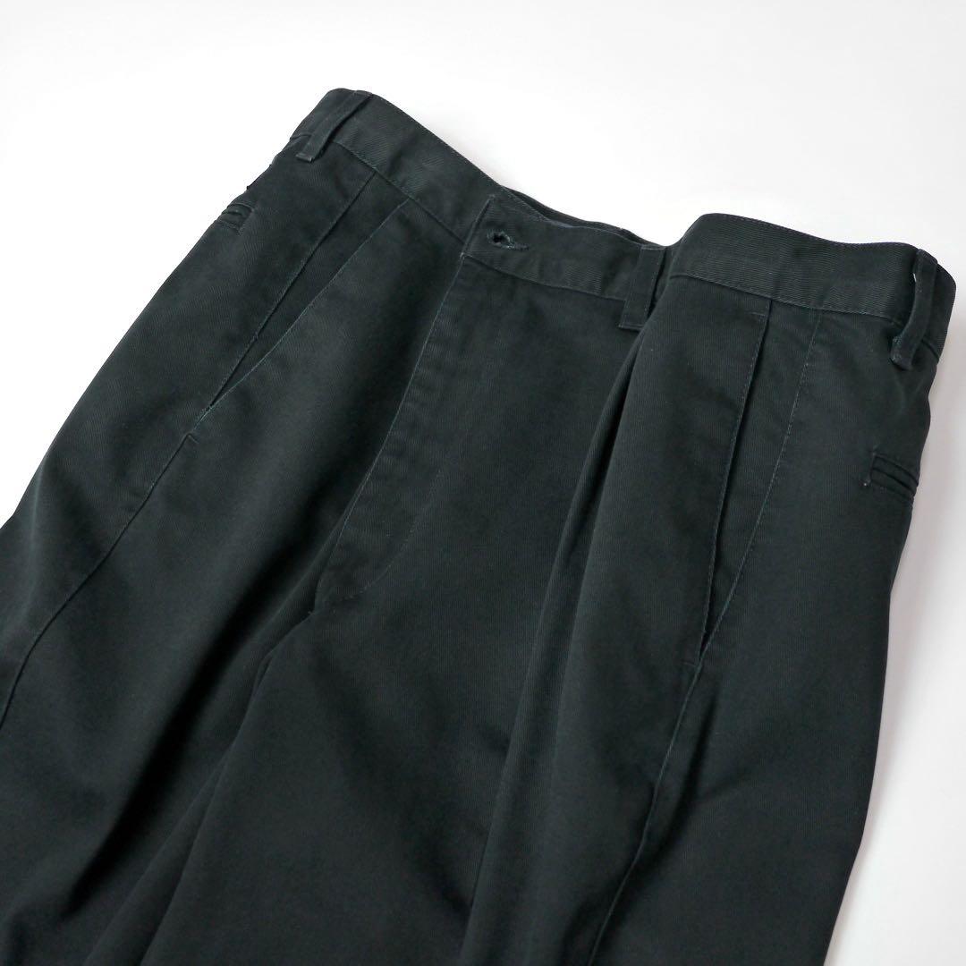 USA製ビンテージ リーバイス ドッカーズ ツータックパンツ チノパン黒ブラック
