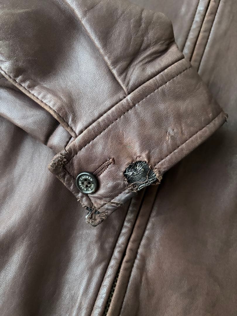 希少 Sサイズ ラルフローレン ポニー刺繍 レザージャケット スイングトップ