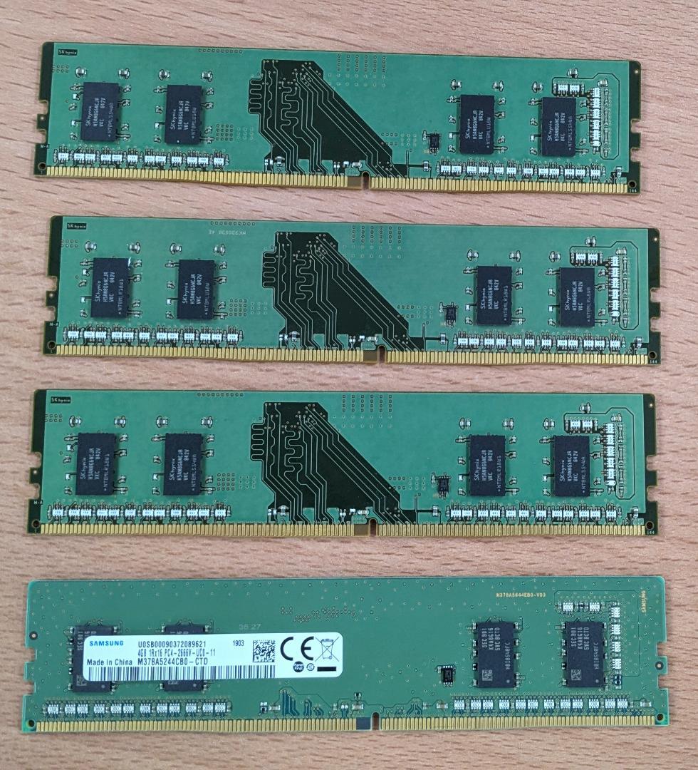 【中古品】CPUメモリ4組セット i3-8100 + DDR4 4GB