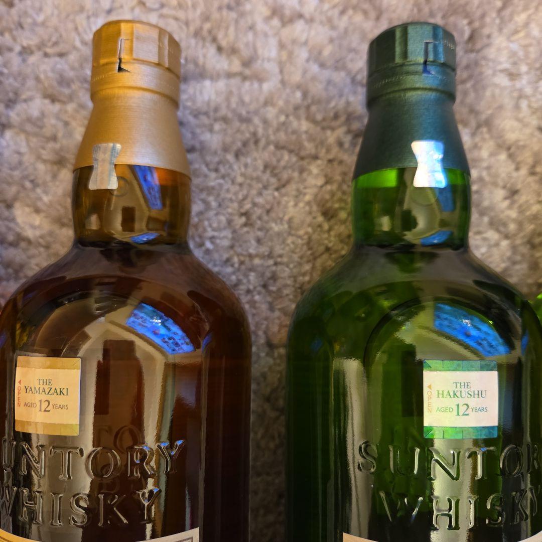 サントリー白州12年　山崎12年　白州、山崎シングル４本セット