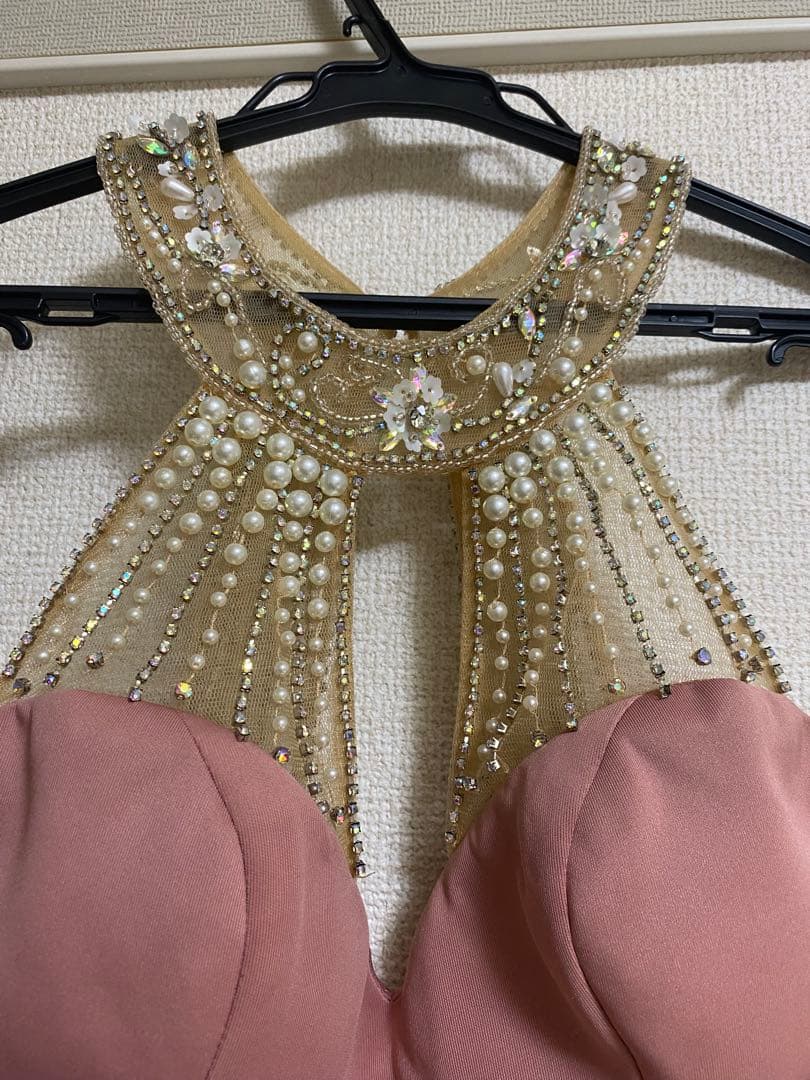 angel r AR ピンク ハイネック ビジュードレス Mサイズ