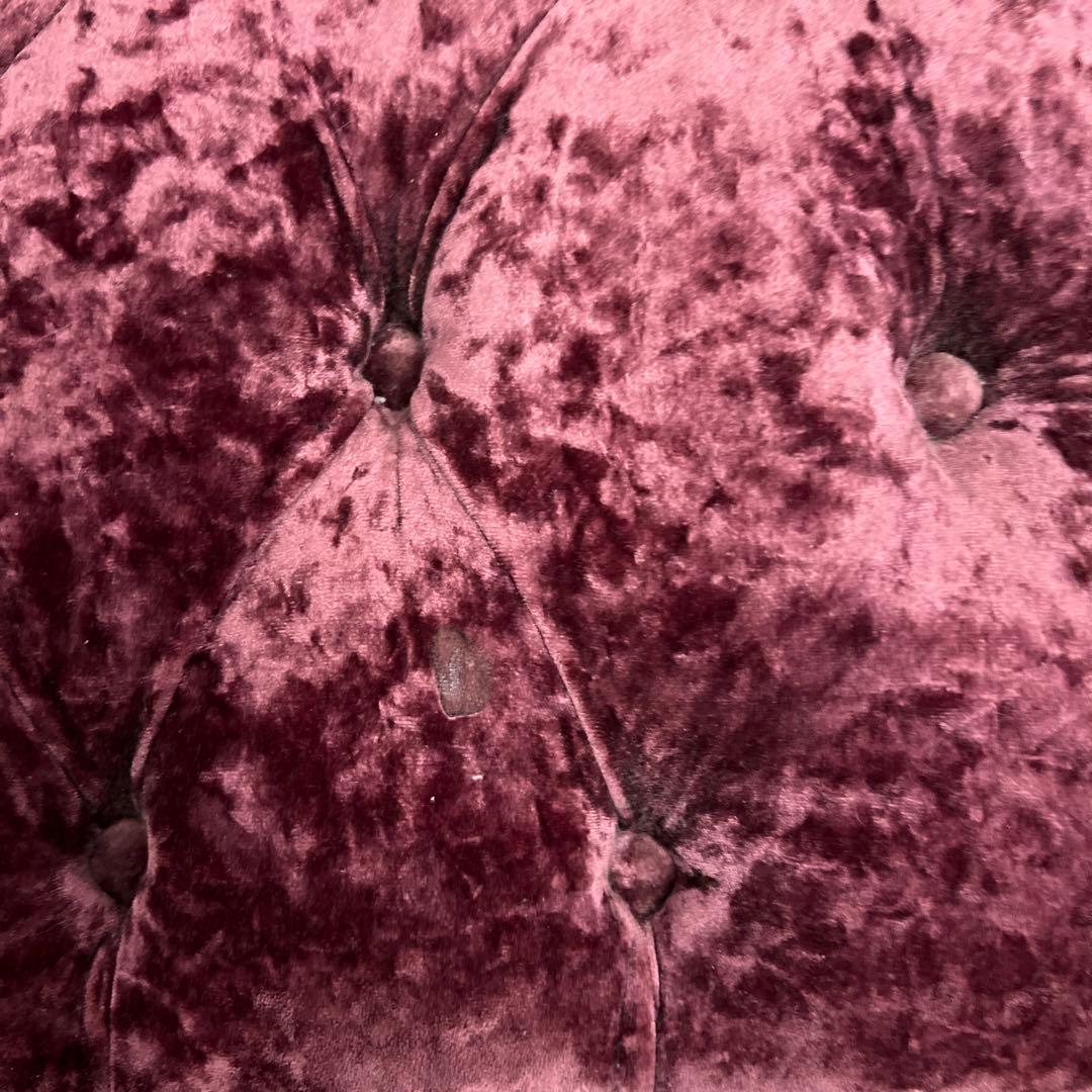 アンティーク　ベルベット　ベンチ　紫　スツール　長椅子