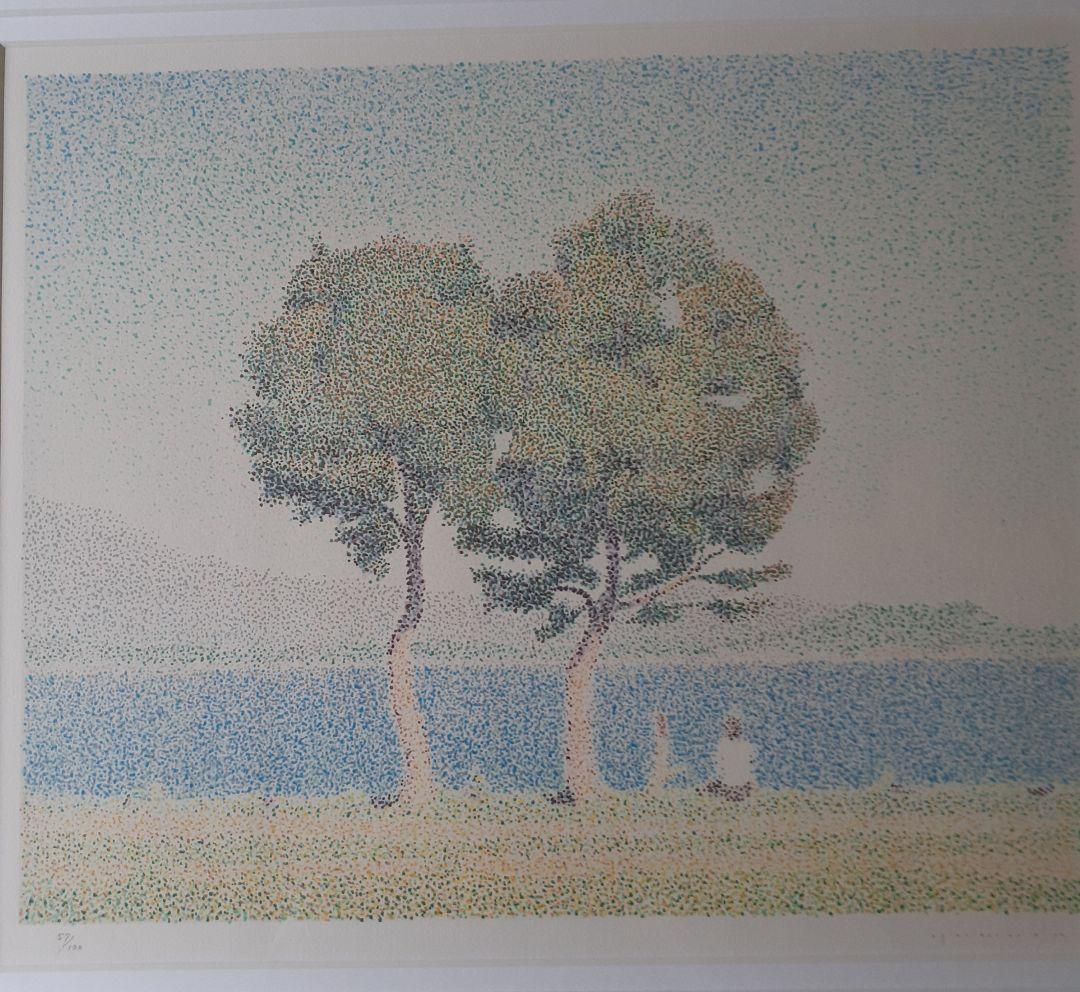 点描画 リトグラフ