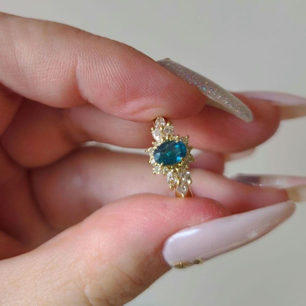 とらさま専用❤️濃色エイトリータ❤️パライバトルマリン　非加熱　リング　k18