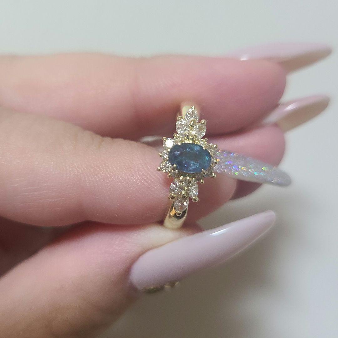 とらさま専用❤️濃色エイトリータ❤️パライバトルマリン　非加熱　リング　k18