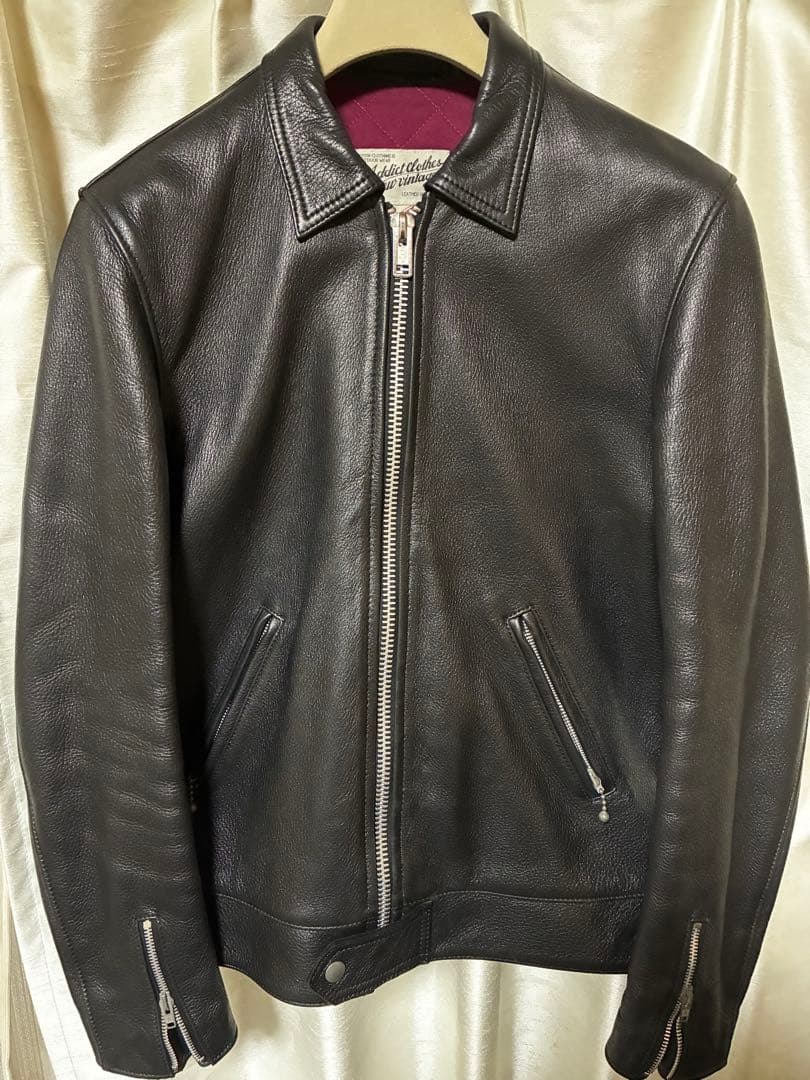 ADDICT CLOTHES ディアスキン シングルライダース　38