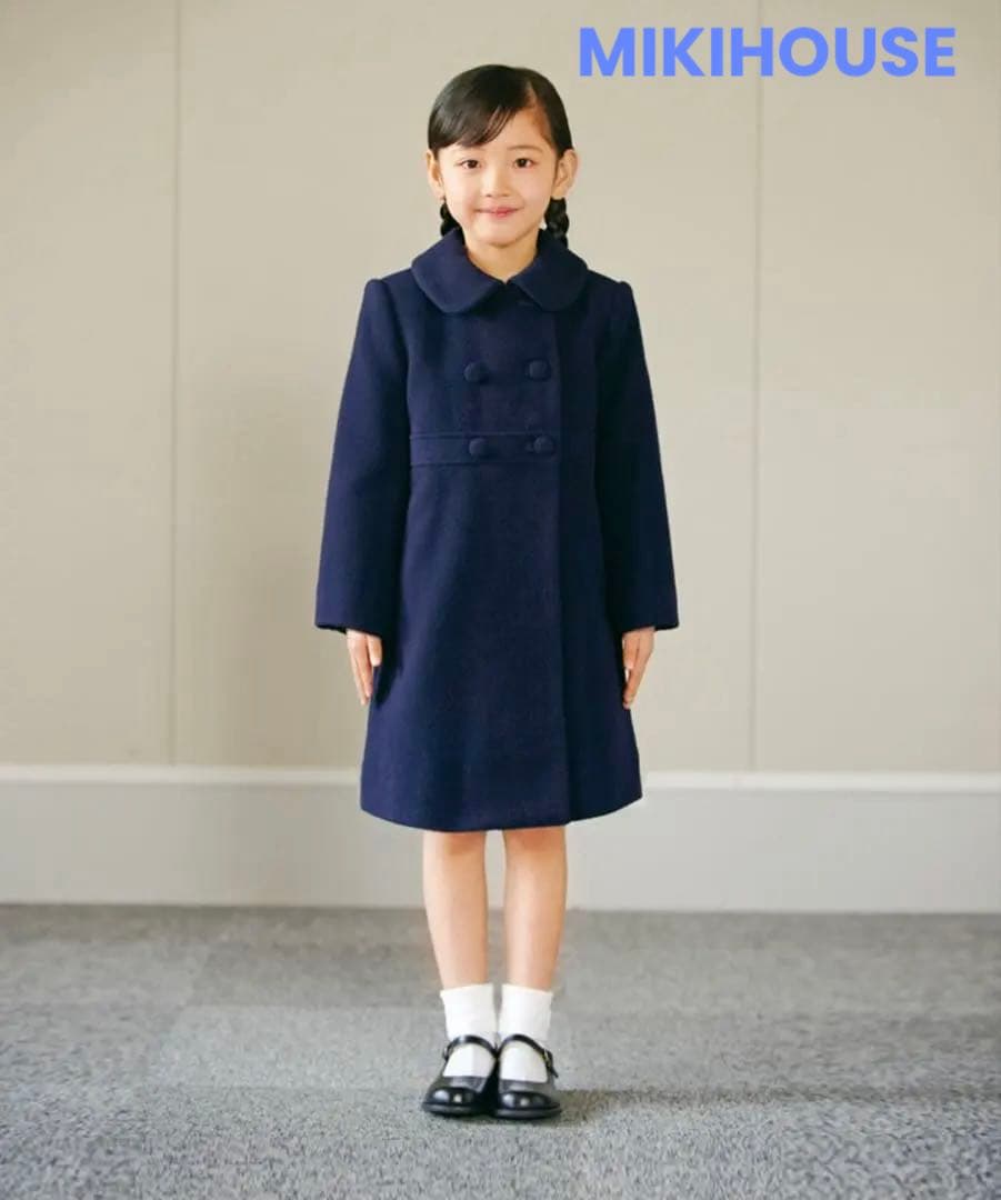 即日発送⭐︎MIKIHOUSE⭐︎ミキハウス　ウールコート ネイビー受験　塾　120