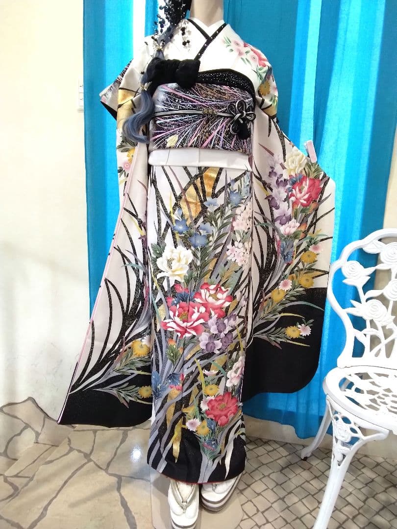 振袖フルセット、正絹落款、成人式、重ね衿帯揚げ帯締め、西陣袋帯、襦袢、ガード加工