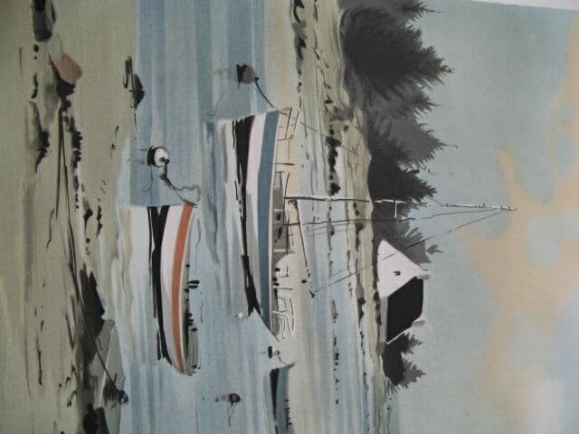 絵画　リトグラフ　海辺２