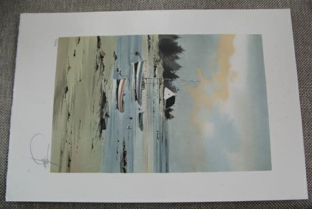 絵画　リトグラフ　海辺２