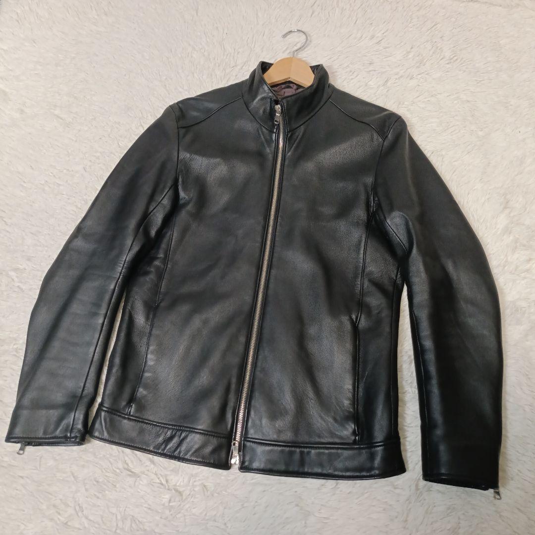 美品・希少■TETE HOMME ラムレザー ライダースジャケット シングル