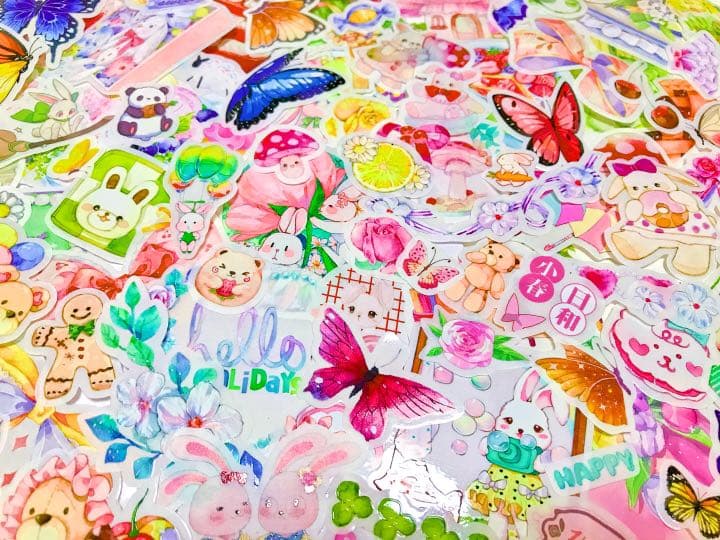 可愛いい❤️❤️フレークシール( ⸝⸝•ᴗ•⸝⸝ )うさくまのピクニック♡♡春