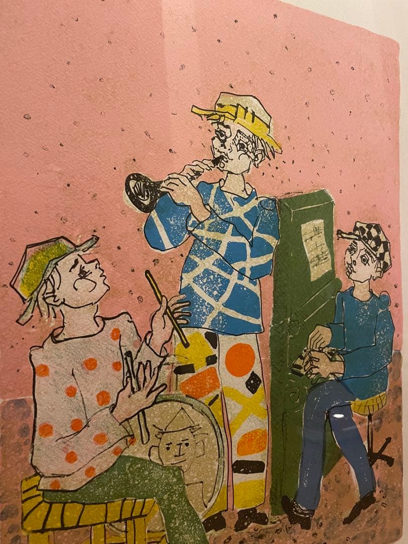 ポール・アイズピリ「少年の音楽隊」リトグラフ　本人サイン有