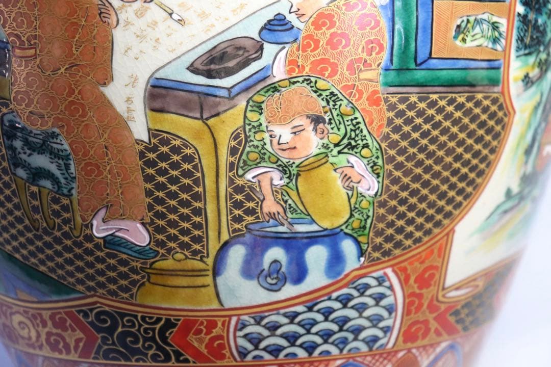 時代　九谷庄三祥文作　大壺　送料込み0929