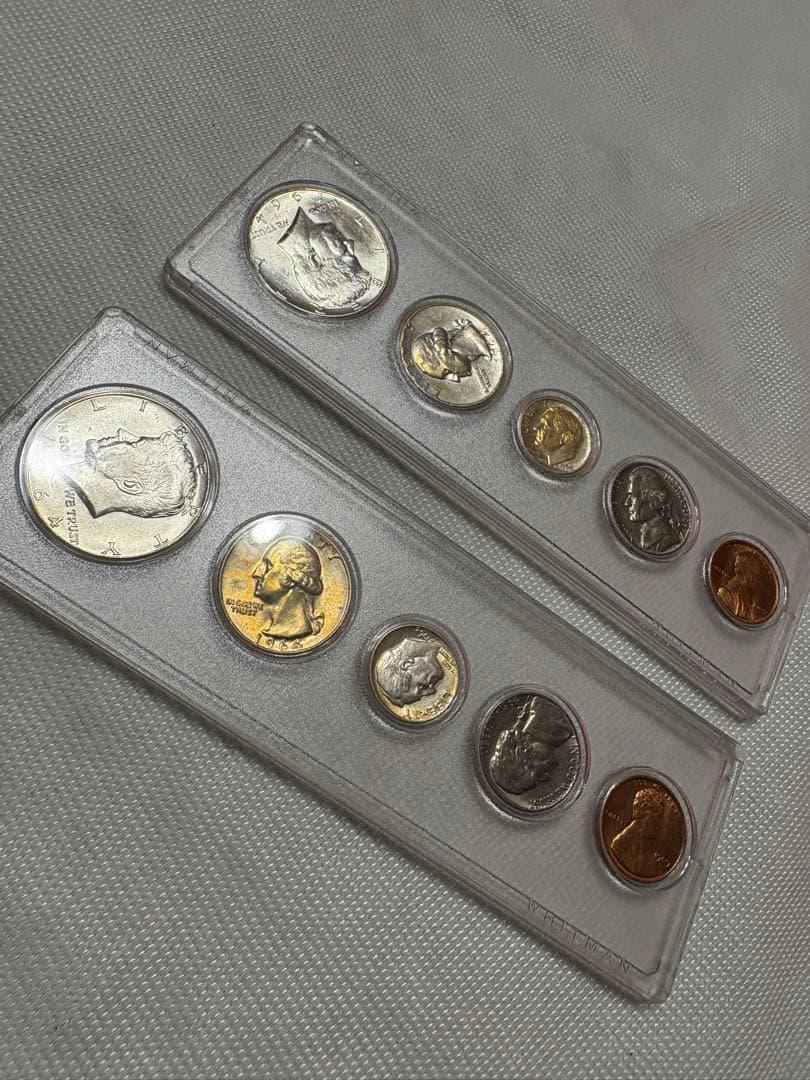 アメリカ　ピースダラー銀貨 ケネディハーフダラー銀貨他 旧硬貨6枚セット 2点