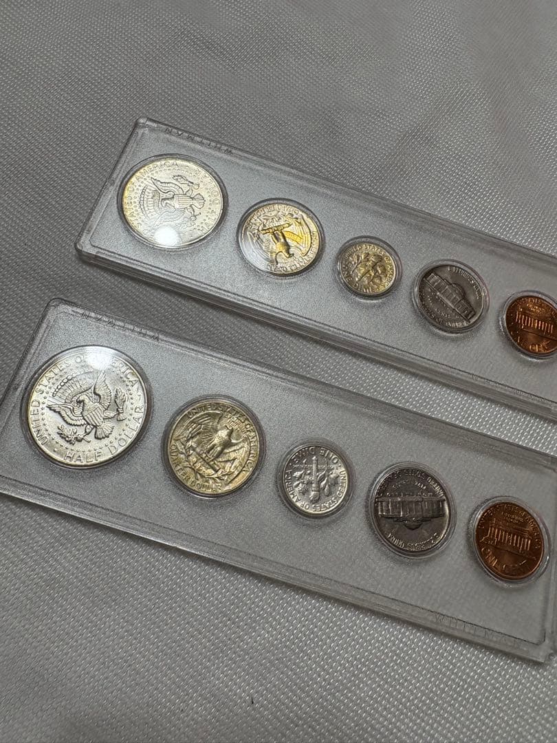 アメリカ　ピースダラー銀貨 ケネディハーフダラー銀貨他 旧硬貨6枚セット 2点