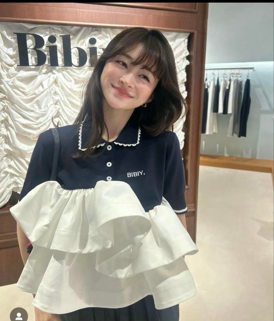Bibiy トップス　ペプラムトップス　ポロシャツ　popup限定　新品タグ付き