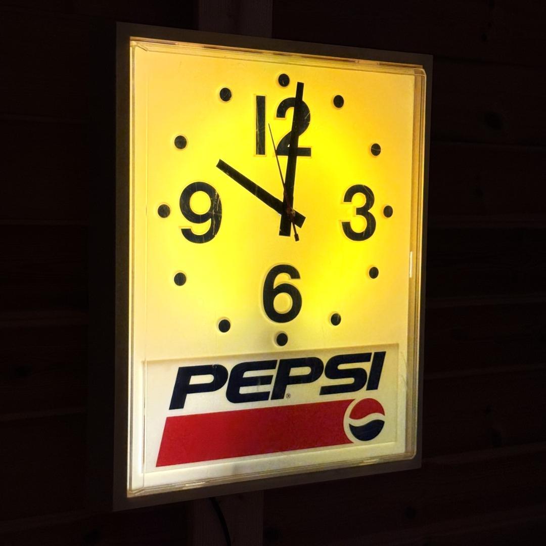 ペプシ 壁掛け時計 pepsi ビンテージ ライト アンティーク レトロ