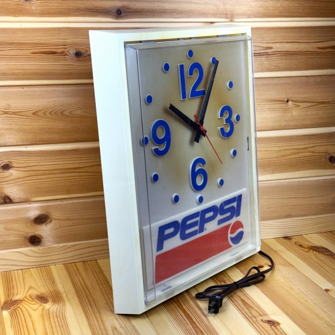 ペプシ 壁掛け時計 pepsi ビンテージ ライト アンティーク レトロ
