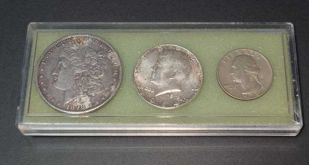 1898年１ドル・1964年ハーフ・1970年クォーター アメリカセット