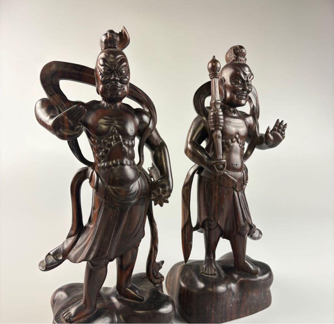 仏教美術 木造 木彫 仁王像 阿吽 金剛力士 仏像 置物