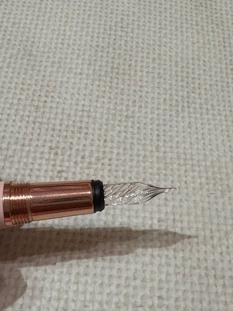 石丸文行堂ガラス万年筆 白木峰グレースピンク ショート軸