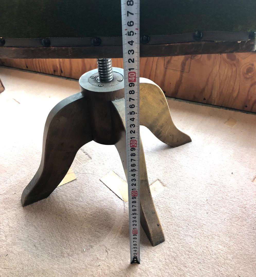 【アンティーク】肘掛け付き　回転椅子　チェスト　昭和　コレクション　蚤の市　椅子