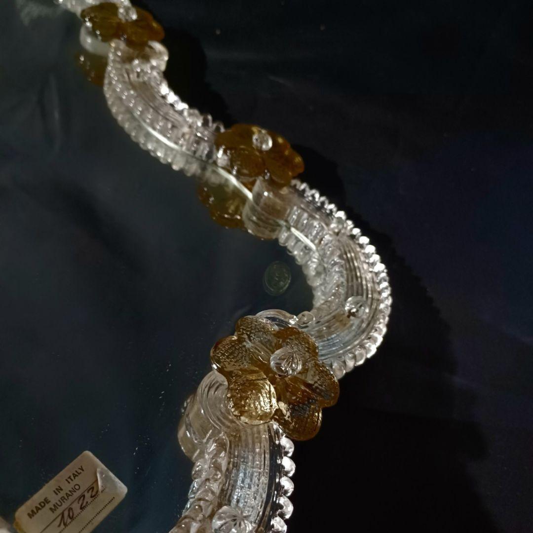 MURANO GLASS 47㎝ ムラノ ウォールミラー 壁面鏡 ヴェネチアン