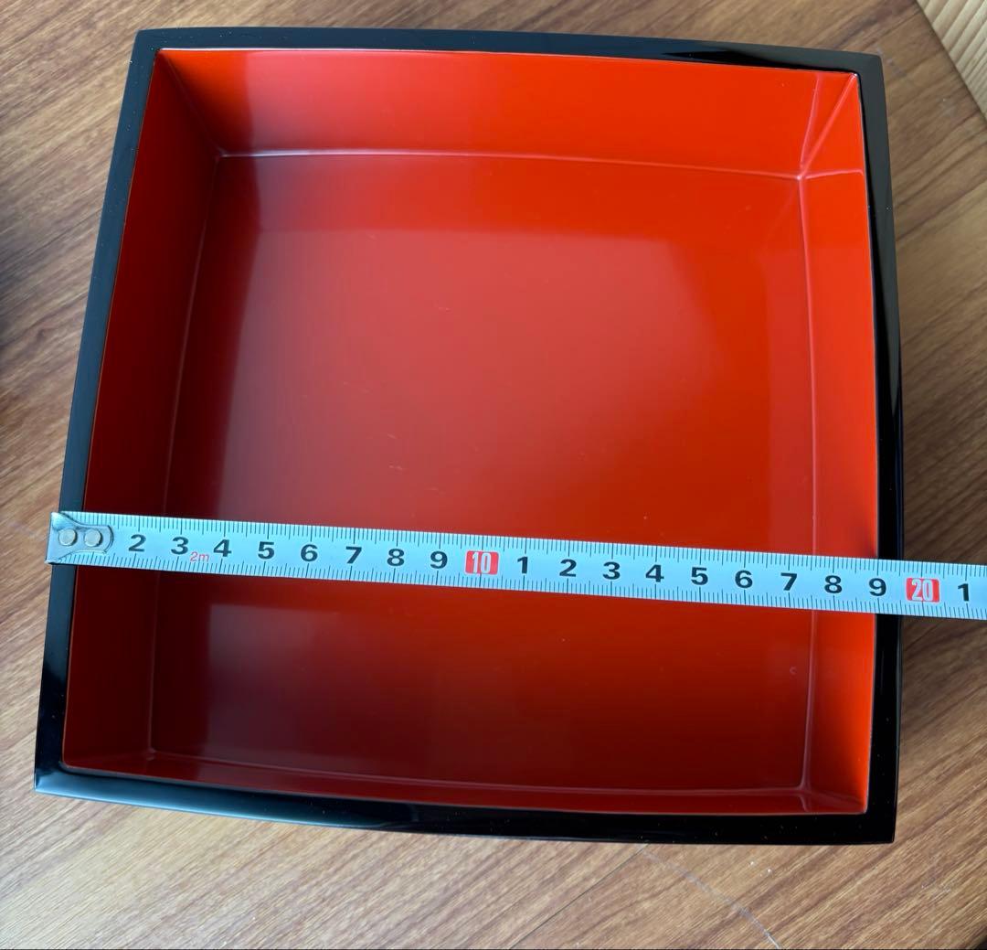 輪島塗　三段重　沈金　寿松　天然木　うるし塗装