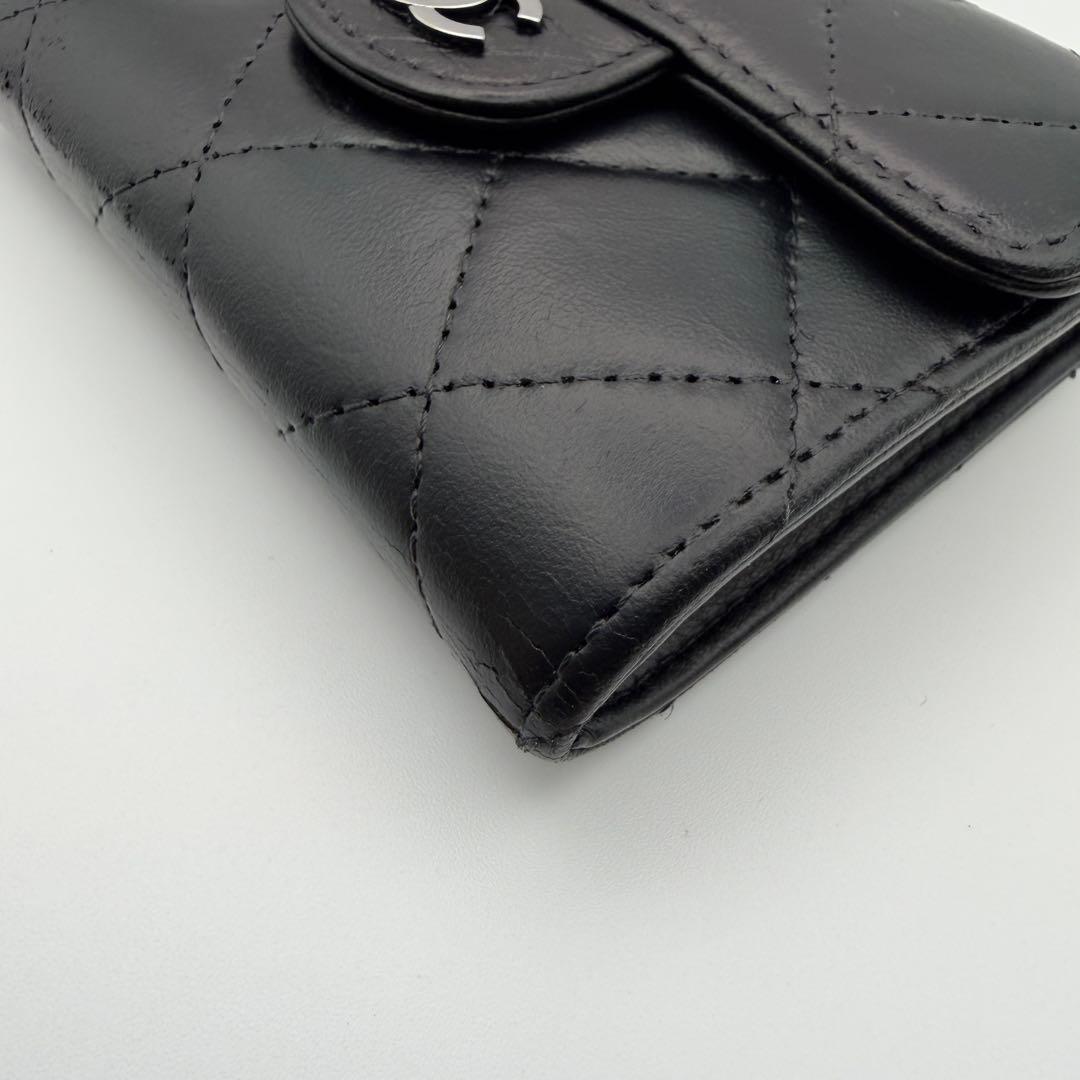 シャネル 財布 マトラッセ ラムスキン コンパクト 入れ カードケース