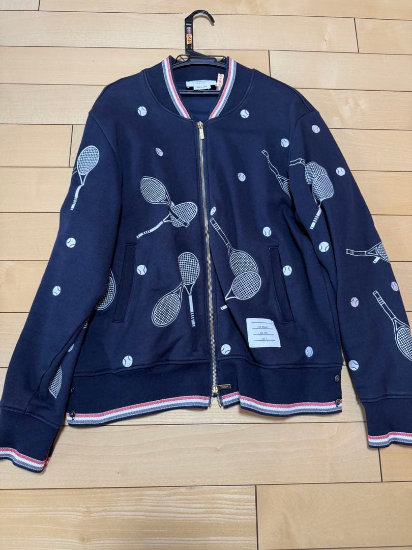 Thom browneテニスラケットプリントジャケット