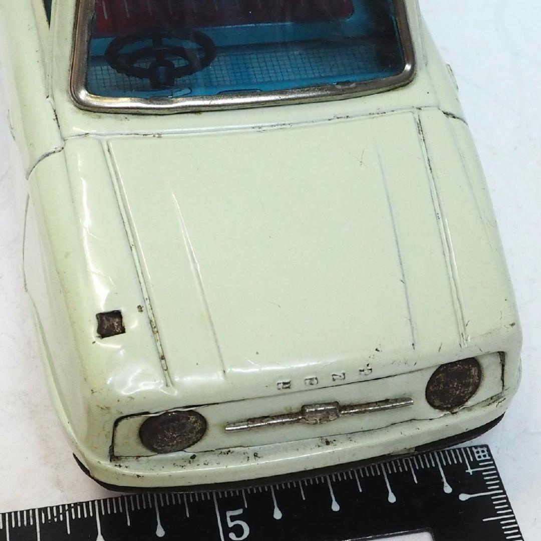 萬代屋【愛知機械工業コニー グッピー薄黄緑 ミラー欠】ブリキtin car 箱無