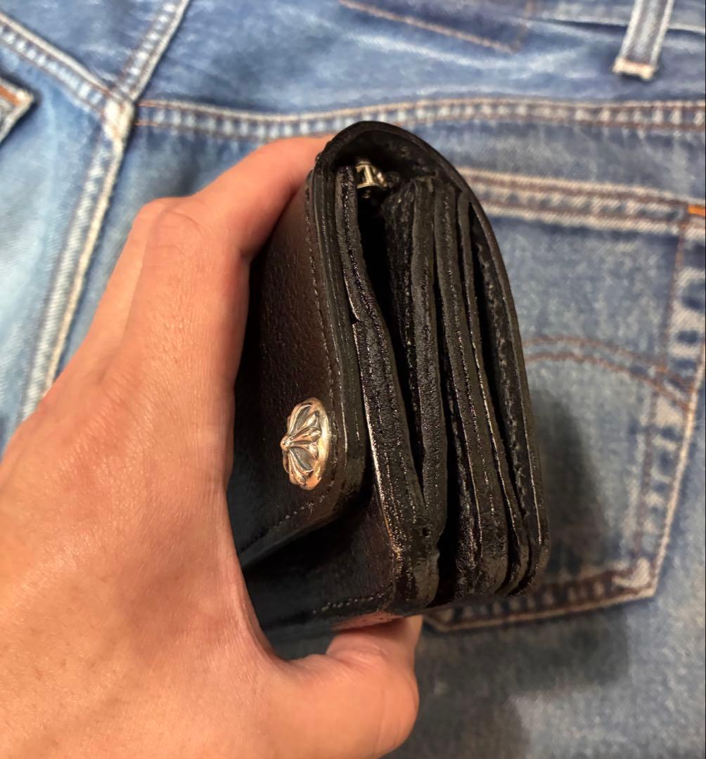 ミドルトラッカーウォレット　シルバー925クロスボール　国産シュリンク