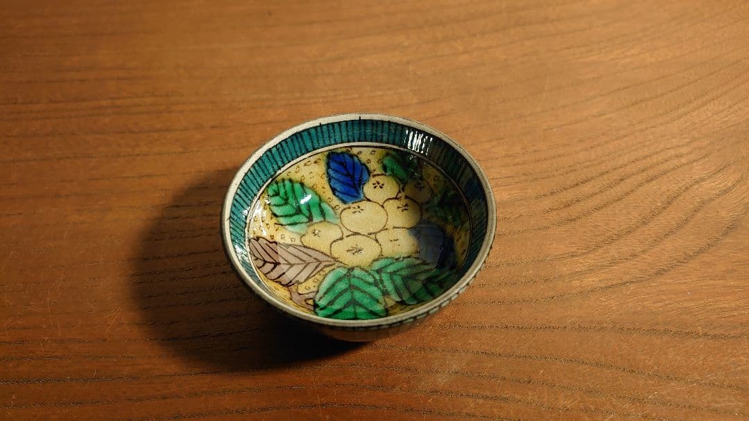 九谷焼　青九谷　青手　吉田屋窯　松山窯　宮本窯　アンティーク九谷　江戸期　１客