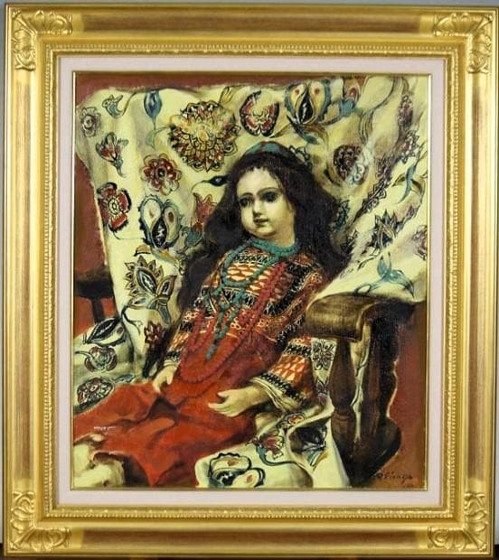 栄永大治良　タイトル「トルコの人形」　油彩　１０号　額装