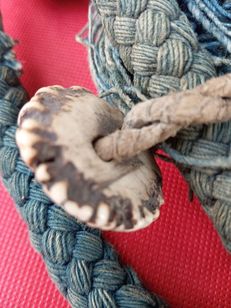 江戸時代後期幕末頃阿波淡路國徳島藩蜂須賀家知行地内武家旧家蔵出藍染武具馬具根付綱