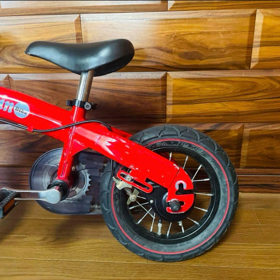 未使用付属品付き へんしんバイク 12インチ レッド バランスバイク 補助輪 赤