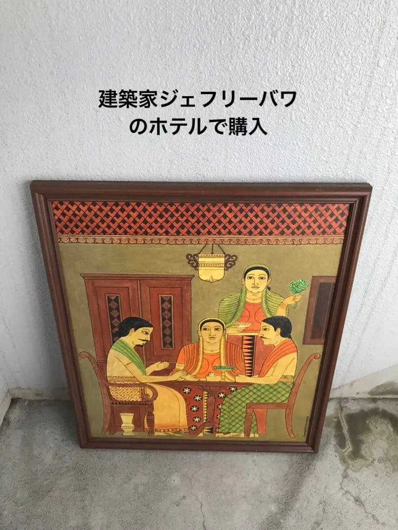 即日発送　建築家ジェフリーバワのホテル内で購入したスリランカアーティスト肉筆油絵