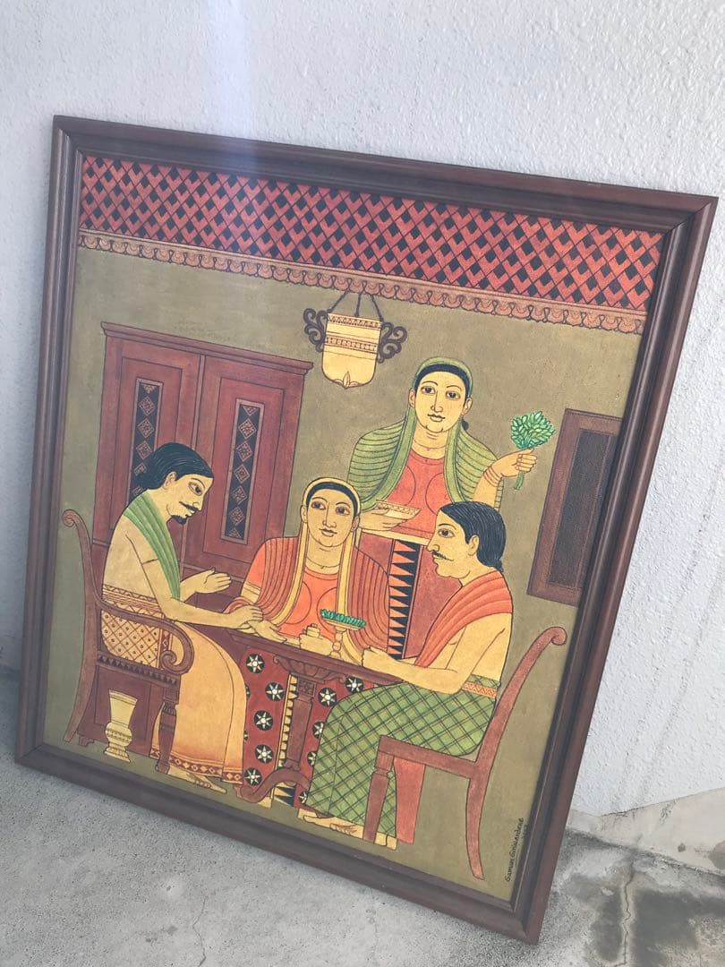 即日発送　建築家ジェフリーバワのホテル内で購入したスリランカアーティスト肉筆油絵