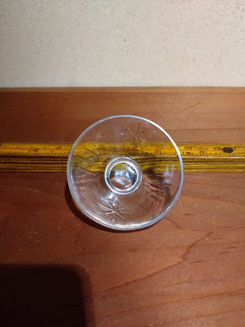 明治大正ガラス 星形菊花紋 盃