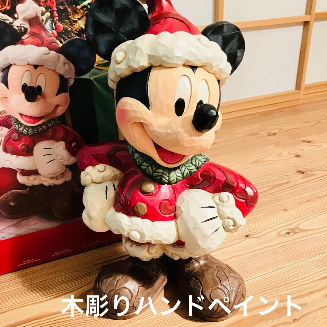 美品ディズニー ミッキー クリスマス サンタ 人形 ジム•ショア オブジェ箱付き