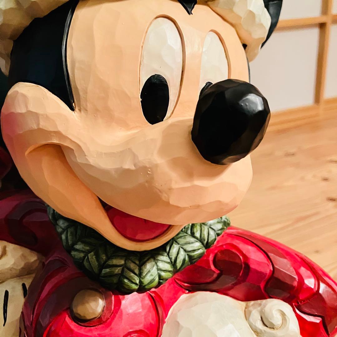 美品ディズニー ミッキー クリスマス サンタ 人形 ジム•ショア オブジェ箱付き
