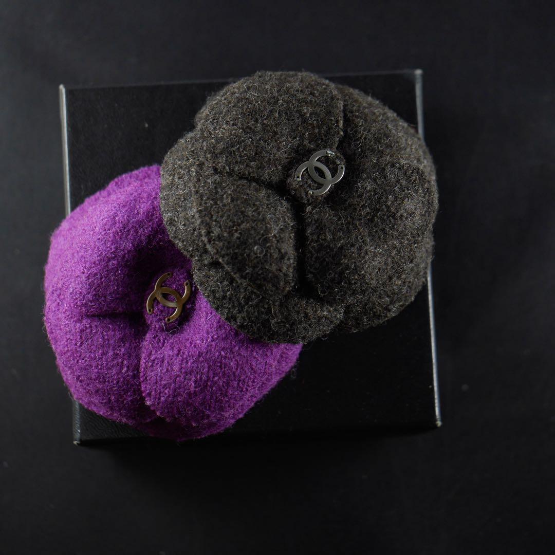 ヴィンテージCHANEL ブラウン　カメリア　コサージュ