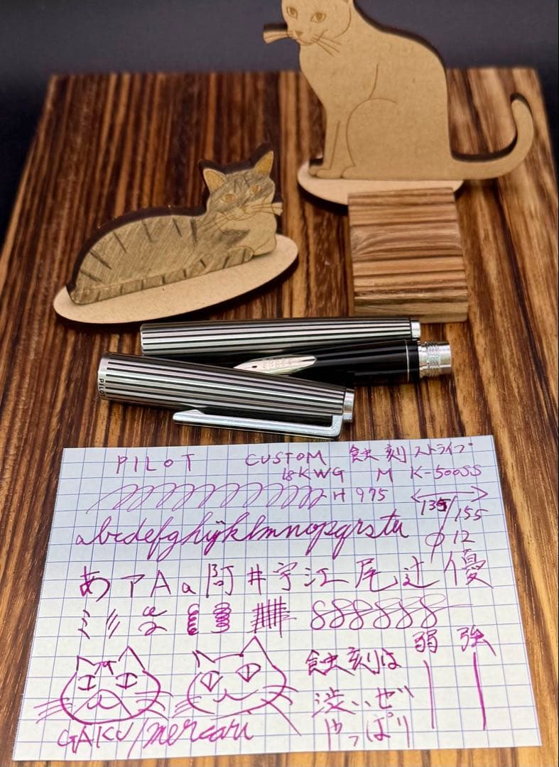 Pilot 万年筆 CUSTOM K-500SS 蝕刻ストライプ 18KWG