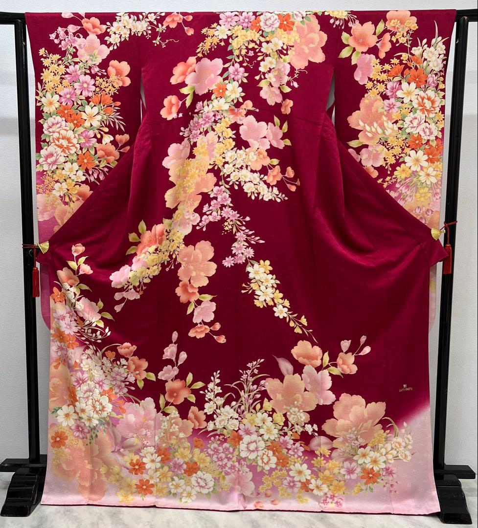 振り袖　フルセット　長襦袢付　金彩加工　刺繍　結婚式　長尺袋帯　成人式　716