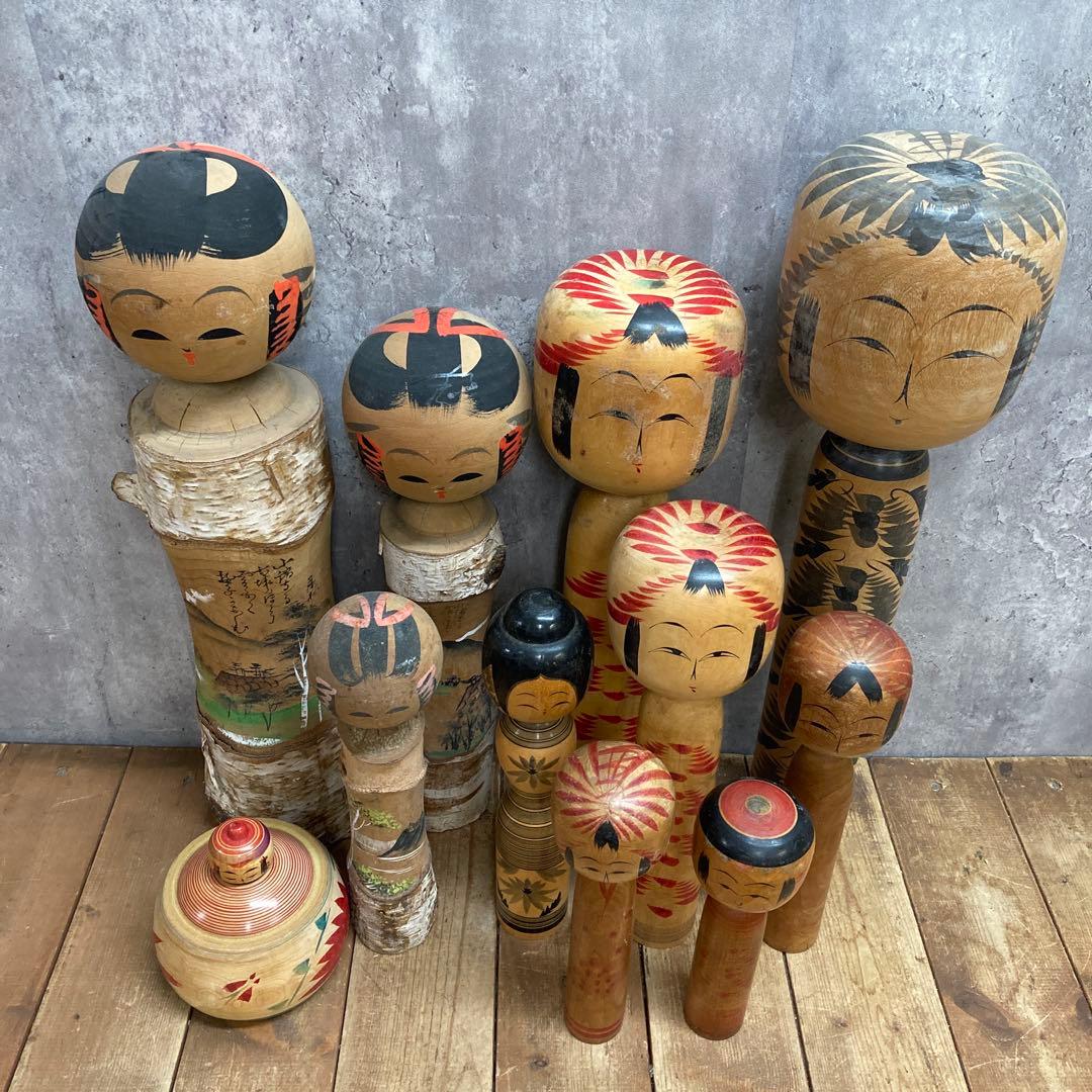 D-3 【希少】伝統こけし 11点セット まとめ売り（白樺・山形・鳴子など）
