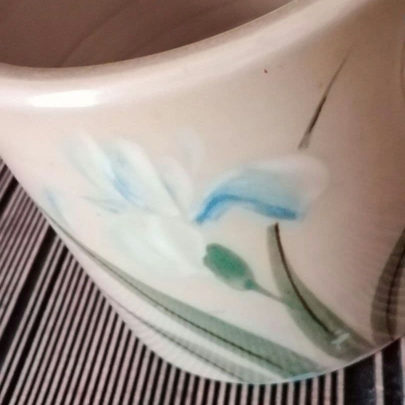 逸品　手焙　手焙り　茶道具　茶席　陶磁器　燕子花図　手描き　和骨董　アンティーク