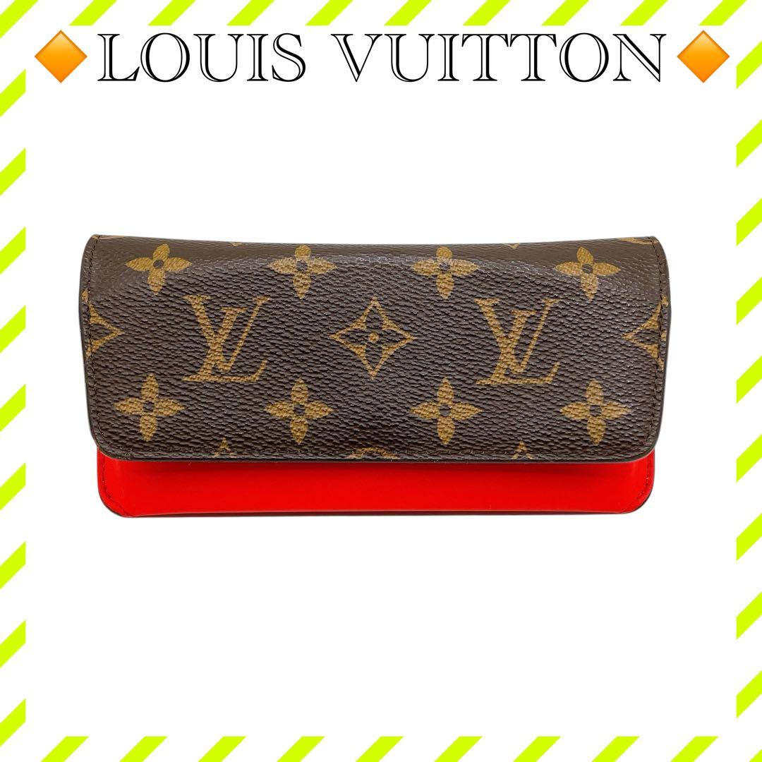 美品 ルイヴィトン GI0372 メガネケース エテュイ リュネット ウディ 茶