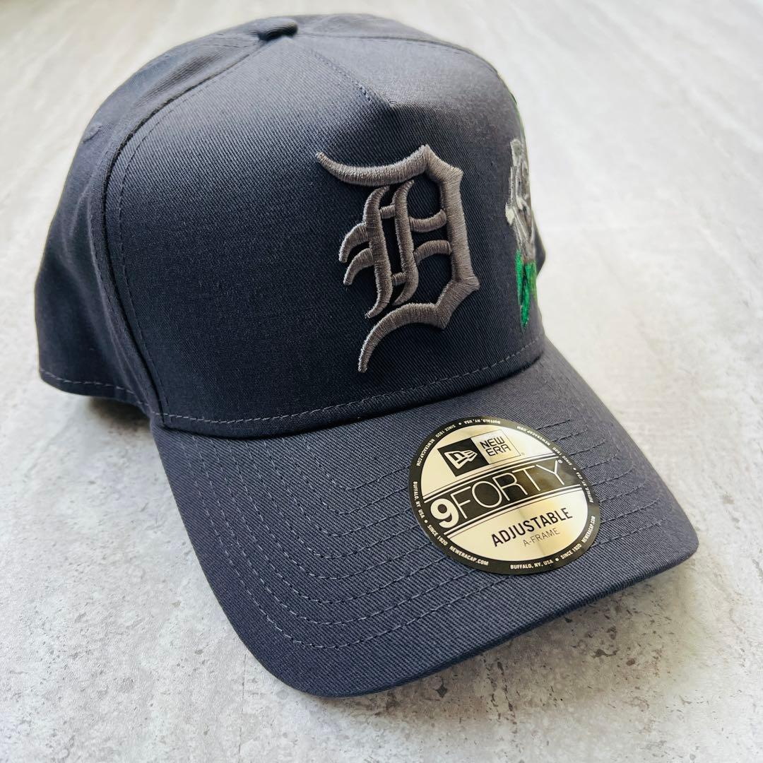 海外限定！ ニューラ デトロイトタイガース Detroit ダークグレー 薔薇